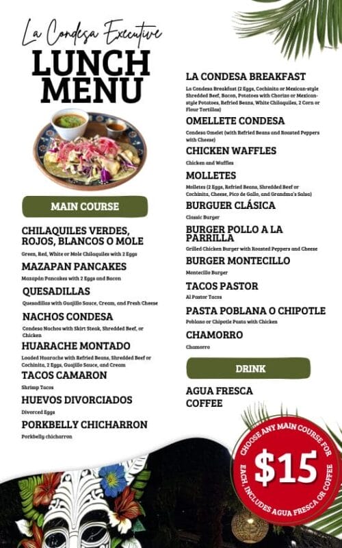 Menu Lunch Executive Condesa